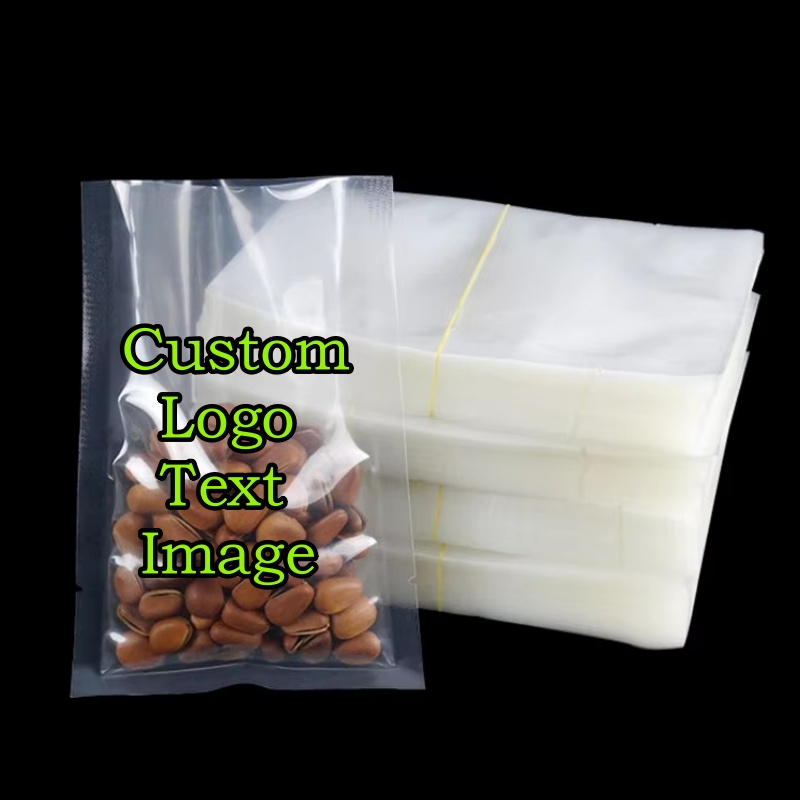 Food Snacks Logos - 100 قطعة أكياس بلاستيكية شفافة مفتوحة