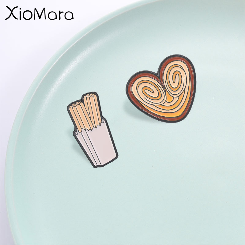Food Snacks Gifts - دبوس مينا بتصميم وجبات خفيفة مرحة،