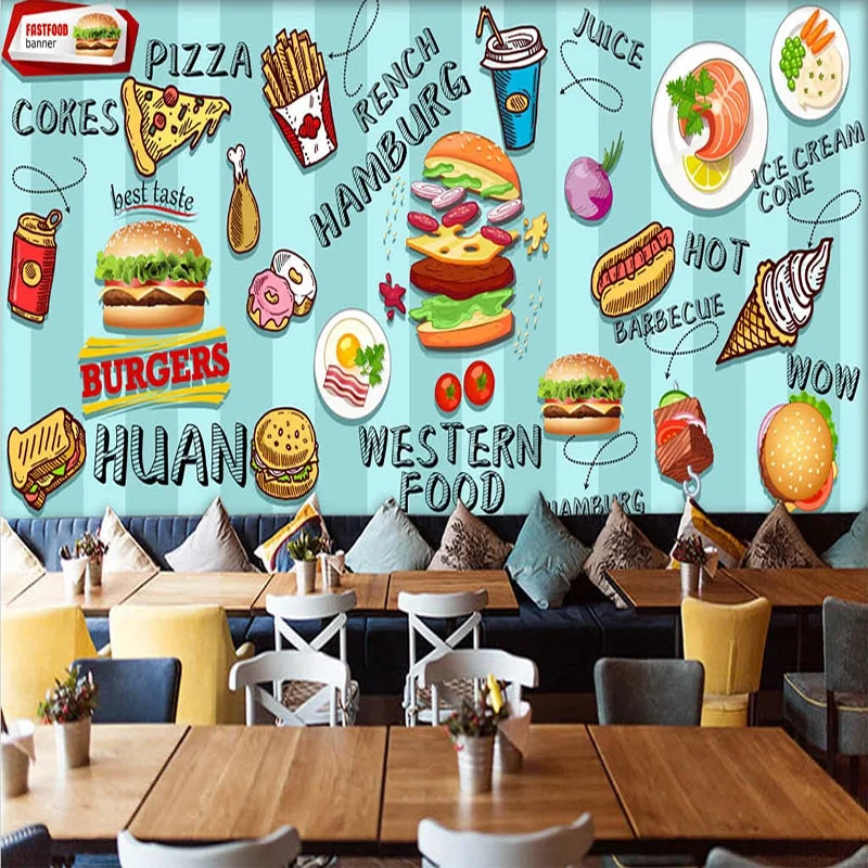 ورق جدران ثلاثي الأبعاد مخصص م - مراجعة Food Snacks Background وسعره