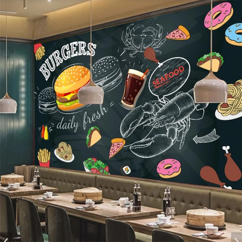 السبورة رسمت باليد برغر فرايز  - مراجعة Food Snacks Background وسعره